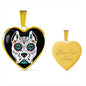 Day Of The Dead Dog Necklace, Day Of The Dead Dog Pitbull, Dia De Los Muertos Perro Pitbull, Sugar Skull Pitbull Necklace, Sugar Skull Dogs