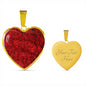 Red Roses Heart Pendant Necklace with the Option to Engrave - TreasureNoni