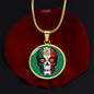 Calavera Mexicana Flag, Mexican Skull Flag Necklace, Dia de los Muertos, Mexican Skull Flag Gift For Women, Collar Bandera Calavera Mexicana