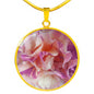 Unique floral design pendant necklace with the option to engrave - TreasureNoni