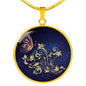 Butterfly Necklace Circle Pendant Necklace with the Option to Engrave - TreasureNoni