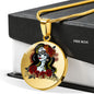 Dia De Los Muertos, Mexican Catrina Skull Pendant Necklace, Sugar Skull With Roses, Sugar Skull Necklace, Calavera Day of The Dead Necklace