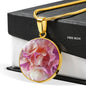 Unique floral design pendant necklace with the option to engrave - TreasureNoni