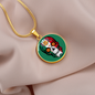 Calavera Mexicana Flag, Mexican Skull Flag Necklace, Dia de los Muertos, Mexican Skull Flag Gift For Women, Collar Bandera Calavera Mexicana