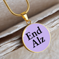 Alzheimer's Necklace, Alzheimer's Jewelry, End Alz, End Alz Necklace, Alzheimer's Support Gift, Alzheimer's Engraved Silver Disc Necklace