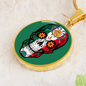 Calavera Mexicana Flag, Mexican Skull Flag Necklace, Dia de los Muertos, Mexican Skull Flag Gift For Women, Collar Bandera Calavera Mexicana