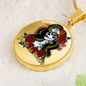 Dia De Los Muertos, Mexican Catrina Skull Pendant Necklace, Sugar Skull With Roses, Sugar Skull Necklace, Calavera Day of The Dead Necklace