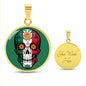 Calavera Mexicana Flag, Mexican Skull Flag Necklace, Dia de los Muertos, Mexican Skull Flag Gift For Women, Collar Bandera Calavera Mexicana