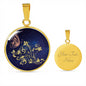 Butterfly Necklace Circle Pendant Necklace with the Option to Engrave - TreasureNoni