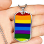 LGBTQ Pride Necklace LGBTQ Pride Necklace with the Option to Engrave - TreasureNoni