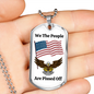 We The People, USA Necklace, Patriotic Jewelry, American Flag Necklace, USA Flag Dog Tag Necklace, Eagle Necklace
