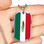 Mexican Flag Jewelry for Men, Men's Mexican Flag Necklace, Joyas con bandera mexicana para hombres - TreasureNoni