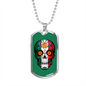 Calavera Mexicana Flag, Mexican Skull Flag Necklace, Dia de los Muertos, Mexican Skull Flag Gift For Men, Mexican Flag