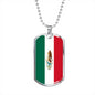 Mexican Flag Jewelry for Men, Men's Mexican Flag Necklace, Joyas con bandera mexicana para hombres - TreasureNoni