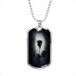 Black Rose Gothic Necklace, Black Rose Gothic Dog Tag Necklace - TreasureNoni