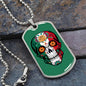 Calavera Mexicana Flag, Mexican Skull Flag Necklace, Dia de los Muertos, Mexican Skull Flag Gift For Men, Mexican Flag
