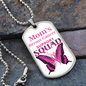 Mom's Breast Cancer Support Squad Necklace, Breast Cancer Support Jewelry, Cancer Squad Support Necklace, Family Cancer Support Squad