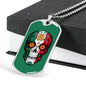 Calavera Mexicana Flag, Mexican Skull Flag Necklace, Dia de los Muertos, Mexican Skull Flag Gift For Men, Mexican Flag