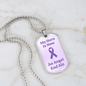 End Alz Dog Tag Necklace, Support Alzheimer's Jewelry, Alzheimer's Purple Ribbon Necklace, End Alz Jewelry, Alzheimer's In Memory Of Loved One