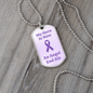 End Alz Dog Tag Necklace, Support Alzheimer's Jewelry, Alzheimer's Purple Ribbon Necklace, End Alz Jewelry, Alzheimer's In Memory Of Loved One