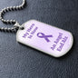 End Alz Dog Tag Necklace, Support Alzheimer's Jewelry, Alzheimer's Purple Ribbon Necklace, End Alz Jewelry, Alzheimer's In Memory Of Loved One