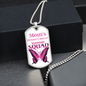 Mom's Breast Cancer Support Squad Necklace, Breast Cancer Support Jewelry, Cancer Squad Support Necklace, Family Cancer Support Squad
