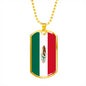 Mexican Flag Jewelry for Men, Men's Mexican Flag Necklace, Joyas con bandera mexicana para hombres - TreasureNoni