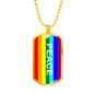 Pride and Peace Flag Necklace LGBTQ Peace Necklace with the Option to Engrave - TreasureNoni