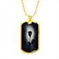 Black Rose Gothic Necklace, Black Rose Gothic Dog Tag Necklace - TreasureNoni