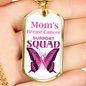 Mom's Breast Cancer Support Squad Necklace, Breast Cancer Support Jewelry, Cancer Squad Support Necklace, Family Cancer Support Squad