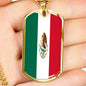 Mexican Flag Jewelry for Men, Men's Mexican Flag Necklace, Joyas con bandera mexicana para hombres - TreasureNoni