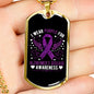 I Wear Purple For Alzheimers Disease Awareness, Alzheimers Awareness Necklace, Alzheimers Purple Ribbon Jewelry, Alzheimers Pendant