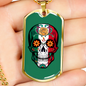 Calavera Mexicana Flag, Mexican Skull Flag Necklace, Dia de los Muertos, Mexican Skull Flag Gift For Men, Mexican Flag