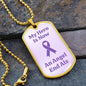 End Alz Dog Tag Necklace, Support Alzheimer's Jewelry, Alzheimer's Purple Ribbon Necklace, End Alz Jewelry, Alzheimer's In Memory Of Loved One