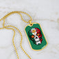 Calavera Mexicana Flag, Mexican Skull Flag Necklace, Dia de los Muertos, Mexican Skull Flag Gift For Men, Mexican Flag