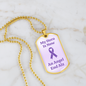 End Alz Dog Tag Necklace, Support Alzheimer's Jewelry, Alzheimer's Purple Ribbon Necklace, End Alz Jewelry, Alzheimer's In Memory Of Loved One