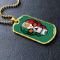 Calavera Mexicana Flag, Mexican Skull Flag Necklace, Dia de los Muertos, Mexican Skull Flag Gift For Men, Mexican Flag