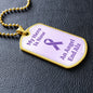 End Alz Dog Tag Necklace, Support Alzheimer's Jewelry, Alzheimer's Purple Ribbon Necklace, End Alz Jewelry, Alzheimer's In Memory Of Loved One