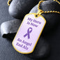 End Alz Dog Tag Necklace, Support Alzheimer's Jewelry, Alzheimer's Purple Ribbon Necklace, End Alz Jewelry, Alzheimer's In Memory Of Loved One