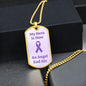 End Alz Dog Tag Necklace, Support Alzheimer's Jewelry, Alzheimer's Purple Ribbon Necklace, End Alz Jewelry, Alzheimer's In Memory Of Loved One
