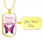 Mom's Breast Cancer Support Squad Necklace, Breast Cancer Support Jewelry, Cancer Squad Support Necklace, Family Cancer Support Squad