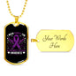 I Wear Purple For Alzheimers Disease Awareness, Alzheimers Awareness Necklace, Alzheimers Purple Ribbon Jewelry, Alzheimers Pendant