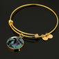Teal Circle Pendant Bracelet Floral Bracelet - TreasureNoni