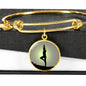 Yoga Pose Circle Charm Bracelet Yoga Lover Charm Bracelet with the Option to Engrave. - TreasureNoni