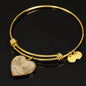 Yoga Heart Charm Bracelet with the Option to Engrave - TreasureNoni