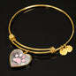 Paw Print Heart Charm Bracelet, Dog Lovers Bracelet, Dog Mom Bracelet - TreasureNoni