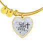 Faith, Hope, Love Heart Pendant Bracelet, Religious Jewelry, Religious Pendant - TreasureNoni
