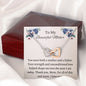 Single Mom Heart Pendant Necklace, Interlocking Design with Message Card, Perfect Gift from Son