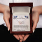 Single Mom Heart Pendant Necklace, Interlocking Design with Message Card, Perfect Gift from Son