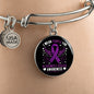 Alzheimers Awareness Bracelet, Alzheimers Support, Alzheimers Purple Ribbon, Alzheimers Support Jewelry